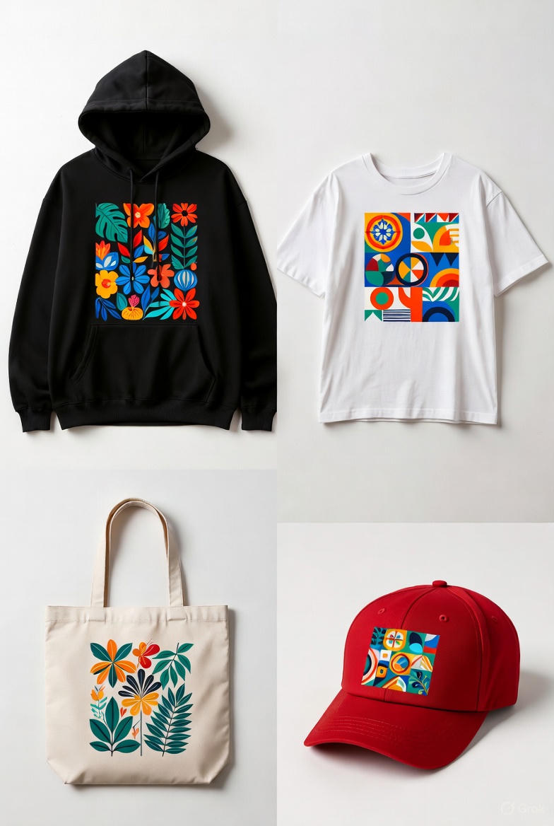 DTF-Druck auf schwarzem T-Shirt